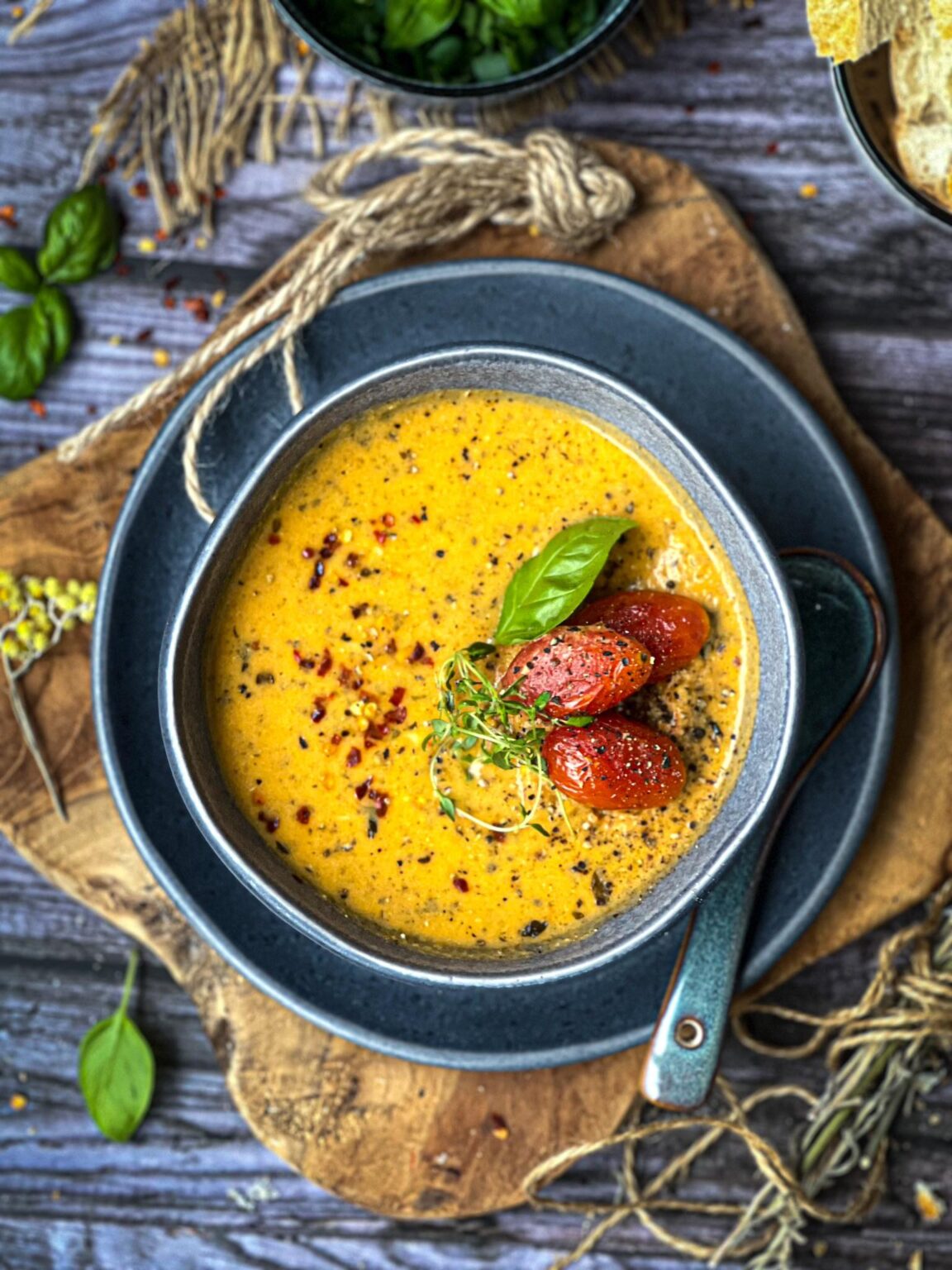 Zupa z fetą i warzywami